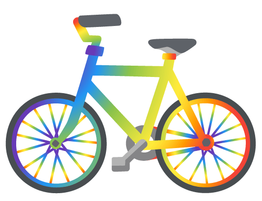 A rainbow bike